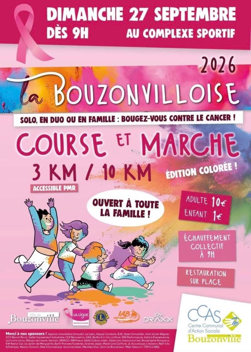 Affiche: La Bouzonvilloise, Laf a Marsch, Sonndeg, 27. September 2026 ab 9 Auer