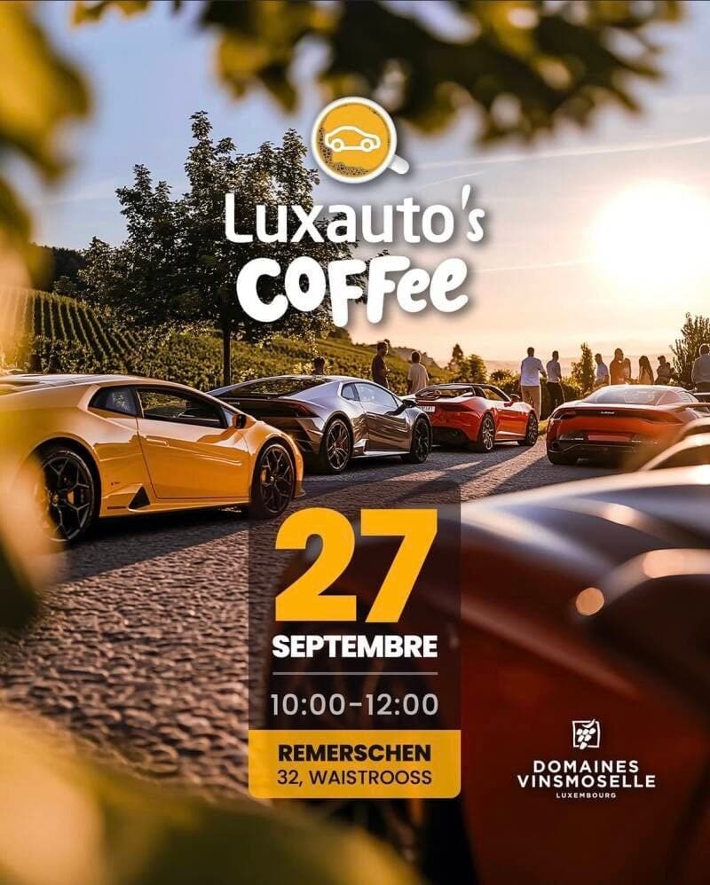 Affiche: Luxauto's Coffee, 27. September, 10:00–12:00, Remerschen