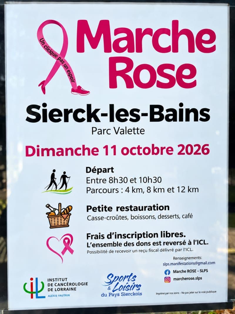 Affiche: Marche Rose zu Sierck-les-Bains, Sonndeg, 11. Oktober 2026